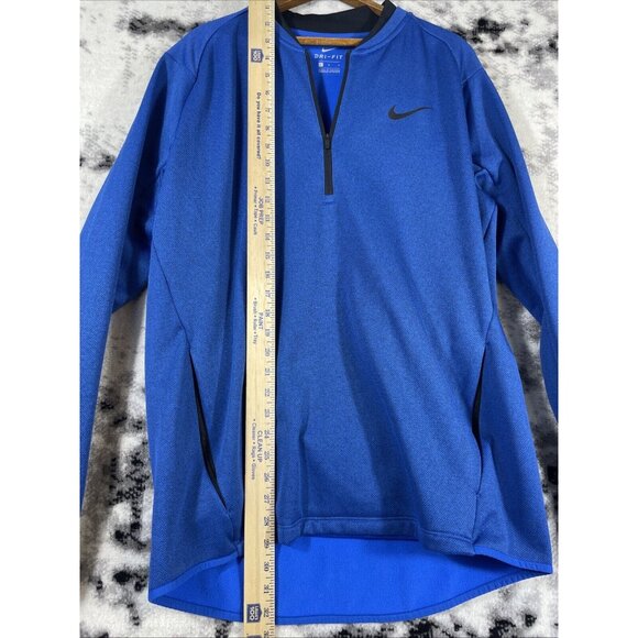 Nike Therma Fit Textured Fleece Mens Size Large Blue 1/4 Zip Casual Athleisure - Picture 5 of 13